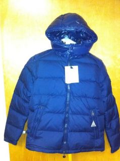 MONCLER Chevalier XL x Large 5 Matte Blue Hooded Down Jacket Coat $950