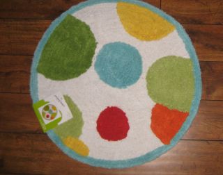 Jumping Beans Frog Monkey Bath Rug with Large Polka Dots New