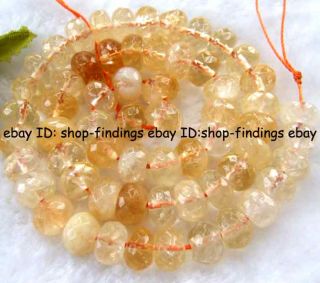 6x10mm Natural citrine rondelle faceted Gemstone Beads 15