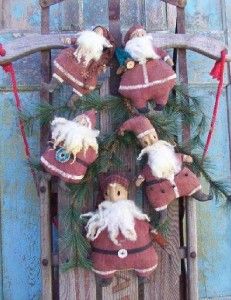  Christams Eve Santa Ornaments Pattern by Hill Kountry Kreations