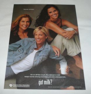  got Milk Ad Page Monica Seles Chris Evert Mary Jo Fernandez