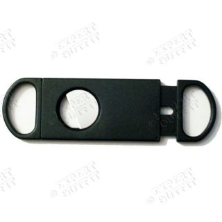 Cigar Cutter Black 52 Guage Single Blade Guillotine Blunt Stainless