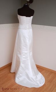 Maggie Sottero J896 Claire Ivory Satin Laced 3 PC Wedding Dress 12