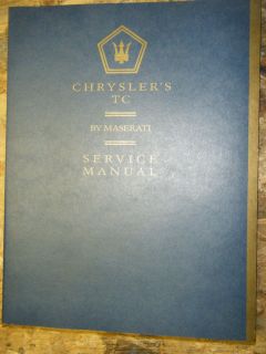 1988 CHRYSLER TC BY MASERATI ORIGINAL FACTORY SERVICE MANUAL SHOP