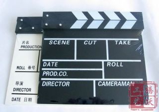 Clapper Board Directors TV Film Slate Movie Cut White