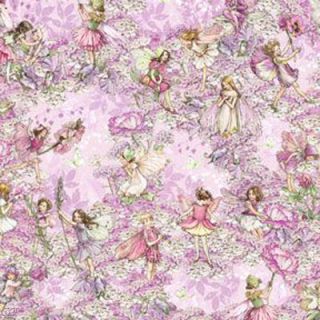  Fairies Petal Fairy Floral Pink Lilac Fat Quarter Michael Miller