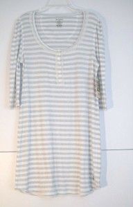 Juicy Couture Angel Ribbed Henley Nightgown Nighty Petite White Silver