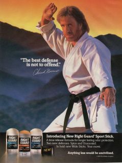 Chuck Norris Ad Right Guard Magazine Ad 1993