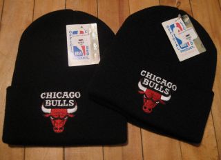 Vtg 90s Chicago Bulls Skull Cap Beanie Hat Toque Snapback Starter
