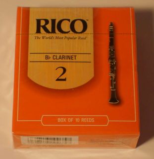 Rico BB Clarinet Reed Size 2 Box of 10 Reeds B Flat USA RCA1020