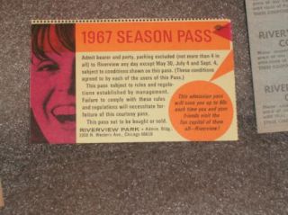  of Riverview Amusement Park Chicago Memorabilia Tickets Pass