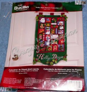 Bucilla Holly Days Felt Christmas Advent Calendar Kit