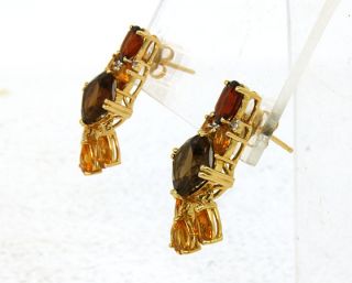 lavish 18k gold citrine ladies dangle earrings