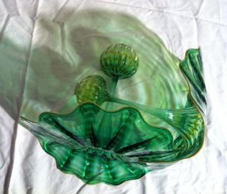 Chihuly Green Persian Pair Set Spectacular