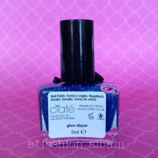 New Ciaté Mini Nail Polish Glass Slipper Blue Glitter 5ml Ciate