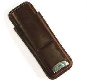 Cigar Leather Case with A Built in Cigar Cutter