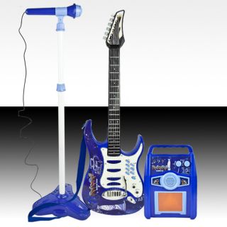 Kids Karaoke Guitar Microphone Amplifier Toys Electric Rock Band Boy