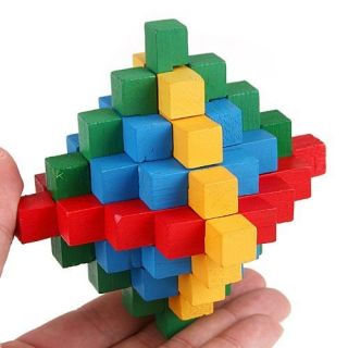 Children Educational Magic Puzzle Toys Lock Wooden DIY