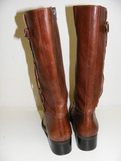 Civico 10 Tall Brown Leather Remington Riding Boots Braided Loop