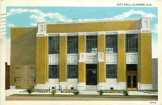 Al Clanton City Hall Town View mailed 1941 Early T63959