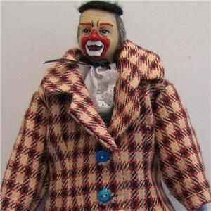 Dollhouse Clown Dressed HOX079 Heidi Ott Man Doll Plaid Big Coat Shoes