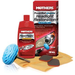 Mothers Powerball 4 Headlights Kit Clean Polish Restore Plastic Lens