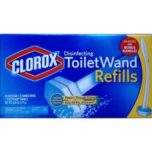 Clorox Disinfecting Toilet Wand Refills Big 36ct BX Plus Bonus Handle