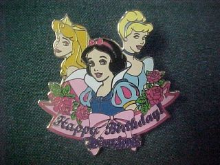 DLR Happy Birthday Princess Cinderella Snow White Aurora Disney Pin