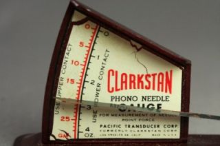 Vintage Clarkston Phonograph Phono Needle Gauge Model No 301 Original