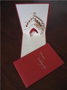 Wedding Cards Beautiful 3D Church Pop Up Greeting Cards