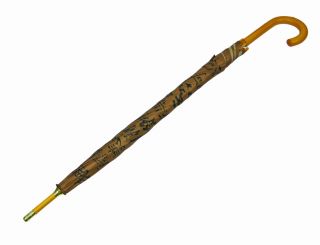 48 Inch Chinese Calligraphy Bamboo Stick Umbrella