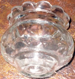 Clear Glass Bowl Ruffle Edge Bubble Body