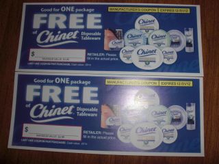 FREE PRODUCT COUPONS CHINET disposable tableware up to 3 99 each