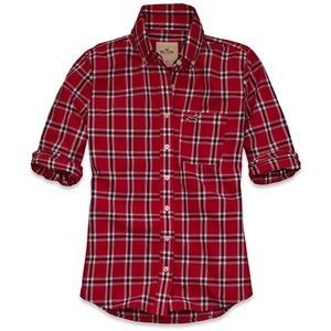  HoLLisTer by Abercrombie~ HARBOR COVE RED PLAID Classic SHIRT (XS