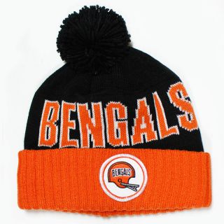 Cincinnati Bengals Mitchell Ness KE30 Throwback Pom Knit Hat