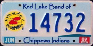 MINNESOTA RED LAKE CHIPPEWA NATION TRIBE Indian License Plate