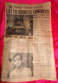 11 24 64 Newspaper John Kennedy Death Lee Harvey Oswald