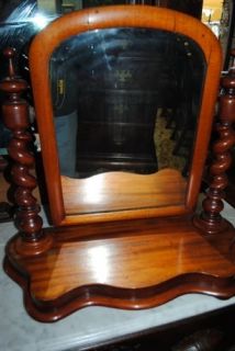RARE Antique Mahogany Cheval Shaving Mirror Circa 1850