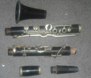 Vintage Antique Wooden Lafayette Clarinet B Flat France LP