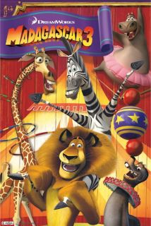 MADAGASCAR 3 MOVIE POSTER ~ CIRCUS 22x34 Europes Most Wanted Ben