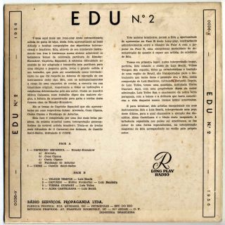 Edu Da Gaita Ultra RARE 10 Radio Label Brazil 1956 EX