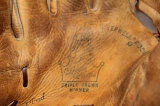 1950s Mickey Mante Triple Crown Baseball Glove Yankees
