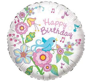 Happy Birthday Song Bird 18 Balloon Clear Plastic Party Flowers