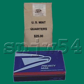 1999 Delaware P State US Mint Sealed Quarter Bag in Original R W B Box