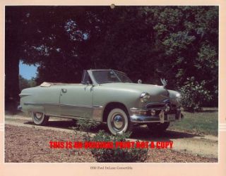 1950 Ford Deluxe Convertible RARE Classic Car Print