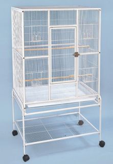  Wrought Iron Flight Cage with Stand White Bird Cage A 421 White