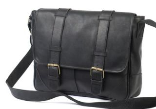 ClaireChase Sorrento Premium Leather Messenger Bag Black