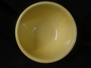 Medium Yellow Ware Vegetable Mixing Bowl Brown Stripe Stoneware
