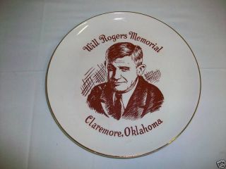 Will Rogers Memorial Claremore Oklahoma Collector Plate