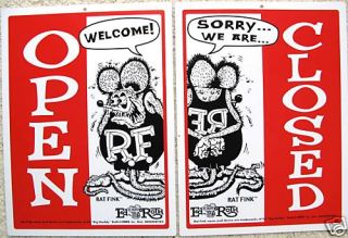 Rat Fink Open Closed Sign Shop Garage Store Business High Visibility